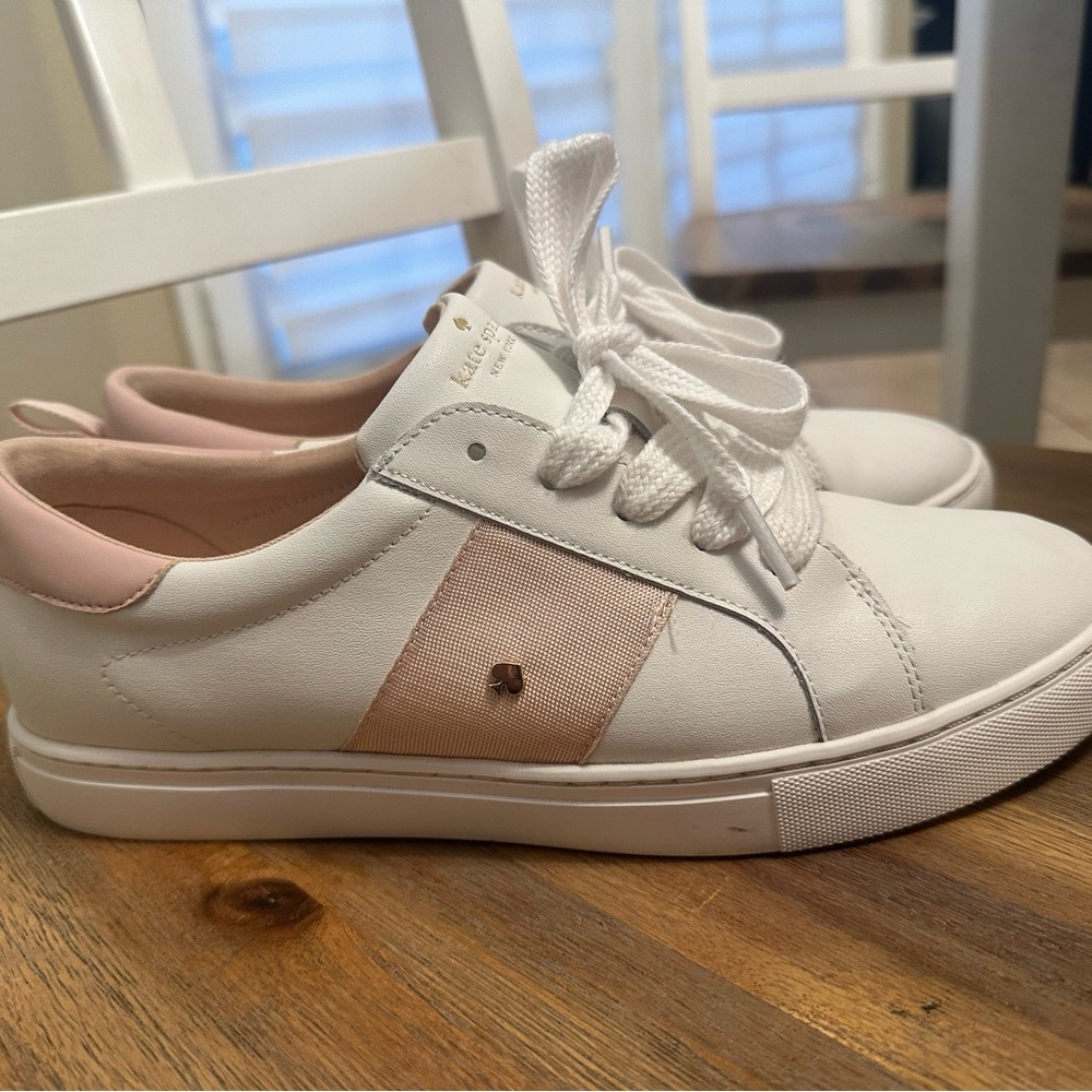 Kate Spade White and Light Pink Sneakers - Picture 2 of 5
